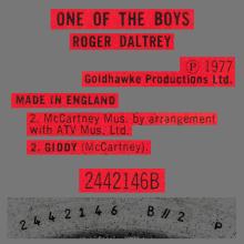 1977 05 13 ROGER DALTREY - ONE OF THE BOYS - GIDDY -  POLYDOR - 2442 146 DELUXE - UK - pic 1