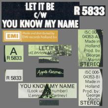 1977 HOL The Beatles The Singles Collection 1962-1970 - ECI - R 5833 - Let It Be ⁄ You Know My Name (Look Up The Number) - pic 3