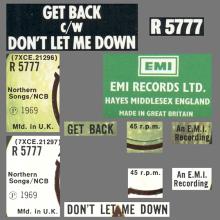1977 UK The Beatles The Singles Collection 1962-1970 - R 5777 - Get Back ⁄ Don't Let Me Down - World Records - pic 3