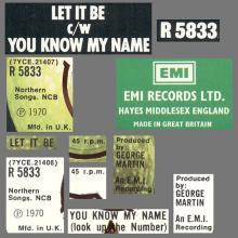 1977 UK The Beatles The Singles Collection 1962-1970 - R 5833 - Let It Be ⁄ You Know My Name (Look Up The Number) - World Record - pic 3