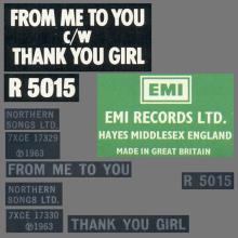 1978 UK The Beatles The Singles Collection 1962-1970 - R 5015 - From Me To You ⁄ Thank You Girl - World Records - pic 3