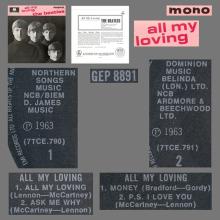 1981 12 07 UK The Beatles E.P.s Collection - GEP 8891 - All My Loving - A - pic 1