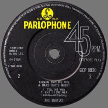 1981 12 07 UK The Beatles E.P.s Collection - GEP 8920 - A Hard Day's Night (extracts from the film) - B - pic 1