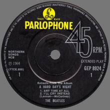 1981 12 07 UK The Beatles E.P.s Collection - GEP 8924 - A Hard Day's Night (extracts from the Album) - B - pic 1