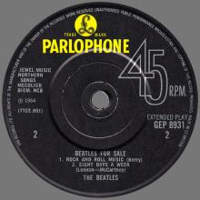 1981 12 07 UK The Beatles E.P.s Collection - GEP 8931 - Beatles For Sale - B - pic 1