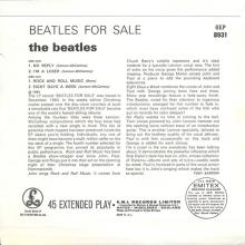 1981 12 07 UK The Beatles E.P.s Collection - GEP 8931 - Beatles For Sale - A  - pic 1
