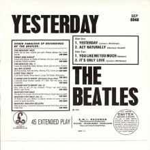 1981 12 07 UK The Beatles E.P.s Collection - GEP 8948 - The Beatles Yesterday - B - pic 1