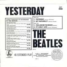 1981 12 07 UK The Beatles E.P.s Collection - GEP 8948 - The Beatles Yesterday - A - pic 1
