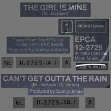 1982 10 18 MICHAEL JACKSON ⁄ PAUL McCARTNEY - THE GIRL IS MINE - EPIC A-12.2729 - 12 INCH - HOLLAND - pic 3