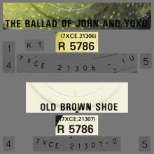1969 05 30 - 1982 - N - THE BALLAD OF JOHN AND YOKO - OLD BROWN SHOE - R 5786 - BSCP 1 - BOXED SET - SOUTHALL PRESSING - pic 3