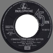 1982 12 07 THE BEATLES SINGLES COLLECTION - BSCP1 - R 6013 - C - YESTERDAY ⁄ I SHOULD HAVE KNOWN BETTER - pic 2