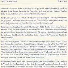 1986 10 23 BRING BACK MY BONNIE TO - TONY SHERIDAN - 25TH ANNIVERSARY - PRESSE INFO - GERMANY - pic 6