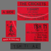 1988 01 00 THE CRICKETS - T-SHIRT - CBS - TSH T1 - 5 099765 299465 - UK - 45 12" - pic 1