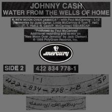 1988 05 01 JOHNNY CASH - WATER FROM THE WELLS OF HOME - NEW MOON OVER  JAMAICA - 0 422-834778-1 0 - USA - pic 3