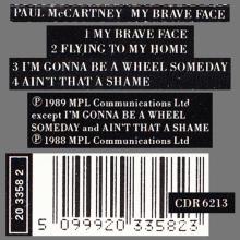 1989 05 08 MY BRAVE FACE - PAUL McCARTNEY DISCOGRAPHY - CDR 6213 - 9 099920 335823 - UK - pic 4