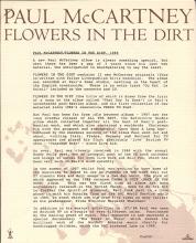 1989 06 05 b Flowers In The Dirt - Paul McCartney - Press kit for the CD - pic 1