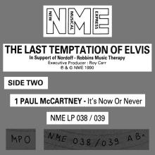 1990 03 24 VARIOUS - THE LAST TEMPTATION OF ELVIS - IT S NOW OR NEVER - NME LP 038 ⁄ 039 - UK  - pic 1