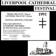 1991 06 28 d Liverpool Oratorio Première Programme Paul McCartney - pic 1