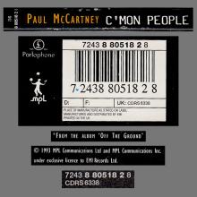 1993 02 22 C'MON PEOPLE - PAUL McCARTNEY DISCOGRAPHY - 7 2438 80518 2 8 - UK - pic 1