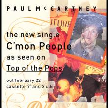 1993 02 22 Paul McCartney - C'mon People - Press Info UK 7" - 2CDS - pic 1