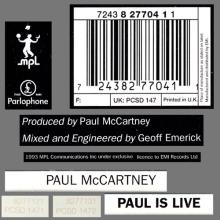 1993 11 15 PAUL McCARTNEY - PAUL IS LIVE - PCSD 147 - 7 24382 77041 1 - UK - pic 15