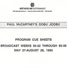 1995 05 27 - PAUL McCARTNEY RADIO SHOW - WESTWOOD ONE - OOBU JOOBU - SHOW 95-22 - pic 1