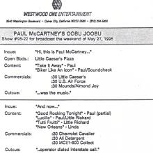 1995 05 27 - PAUL McCARTNEY RADIO SHOW - WESTWOOD ONE - OOBU JOOBU - SHOW 95-22 - pic 5