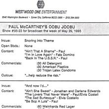 1995 06 03 - PAUL McCARTNEY RADIO SHOW - WESTWOOD ONE - OOBU JOOBU - SHOW 95-23 - 95-24 - pic 5