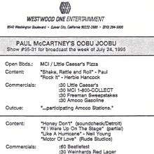 1995 07 29 - PAUL McCARTNEY RADIO SHOW - WESTWOOD ONE - OOBU JOOBU - SHOW 95-31 - 95-32 - pic 5