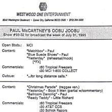 1995 07 29 - PAUL McCARTNEY RADIO SHOW - WESTWOOD ONE - OOBU JOOBU - SHOW 95-31 - 95-32 - pic 6