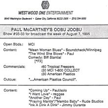 1995 08 12 - PAUL McCARTNEY RADIO SHOW - WESTWOOD ONE - OOBU JOOBU - SHOW 95-33 - 95-34 - pic 5
