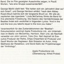 1995 11 21 THE BEATLES ANTHOLOGY - ZDF PRESSE SPECIAL  - GERMANY - B  - pic 10