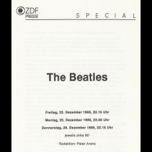 1995 11 21 THE BEATLES ANTHOLOGY - ZDF PRESSE SPECIAL  - GERMANY - B  - pic 1