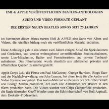 1995 11 21 THE BEATLES ANTHOLOGY AUDIO AND VIDEO - PRESS PACK - E M I ELECTROLA - GERMANY - A - pic 6