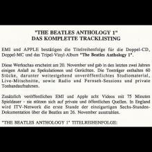 1995 11 21 THE BEATLES ANTHOLOGY AUDIO AND VIDEO - PRESS PACK - E M I ELECTROLA - GERMANY - B - pic 6