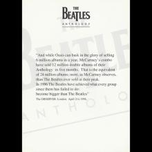 1996 07 19 THE BEATLES ANTHOLOGY VIDEOS - PRESS PACK - USA - A - pic 13