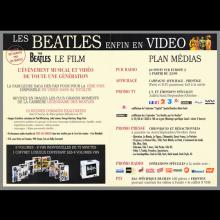 1996 09 20 THE BEATLES ANTHOLOGY - VHS VIDEO - PUBLICITY PRESS INFO - FRANCE - pic 6