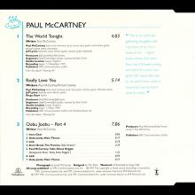1997 07 07 THE WORLD TONIGHT - PAUL McCARTNEY DISCOGRAPHY - UK - 7 24388 42992 4 - CDR 6472  - pic 2
