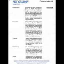 1999 05 01-07 25 a Paul McCartney Paintings Press Kit Siegen Germany - pic 12
