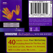 2001 05 07 PAUL McCARTNEY - WINGSPAN HITS AND HISTORY - UK 532 8501 - 7 24353 28501 2 - EU - A - pic 1