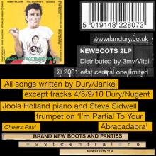 2001 09 30 IAN DURY - BRAND NEW BOOTS AND PANTIES - I' M PARTIAL TO YOUR ABRACADABRA - NEWBOOTS 2LP - 5 01948 228073 -UK - pic 1