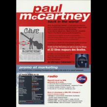 2003 03 18 Paul McCartney - Back In The World (US) - Press Info and Order Form France - pic 1