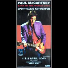 2003 PAUL MCCARTNEY BACK IN THE WORLD 2003 - ANTWERP TOUR CONCERT POSTER - pic 1