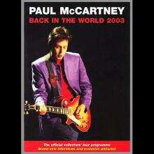 2003 PAUL McCARTNEY BACK IN THE WORLD 2003 - TOUR CONCERT PROGRAMME - pic 1