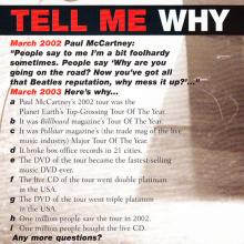 2003 PAUL McCARTNEY BACK IN THE WORLD 2003 - TOUR CONCERT PROGRAMME - pic 11