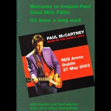 2003 PAUL McCARTNEY BACK IN THE WORLD 2003 - TOUR CONCERT PROGRAMME - pic 12