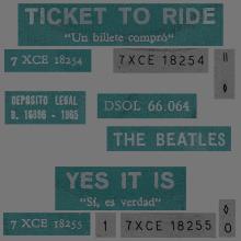 SPAIN 1965 06 10 - DSOL 66.064 - TICKET TO RIDE ⁄ YES IT IS - SLEEVE 02 LABEL D 3 - pic 1