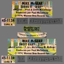1974 09 13 - MIKE McGEAR - LEAVE IT ⁄ SWEET BABY - SPAIN - WARNER BROS - 45-1134 - pic 4
