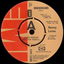 DENNY LAINE - MOONDREAMS ⁄ HEARTBEAT - UK - EMI 2588 - PROMO - pic 3