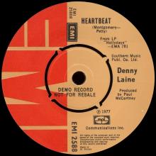 DENNY LAINE - MOONDREAMS ⁄ HEARTBEAT - UK - EMI 2588 - PROMO - pic 4
